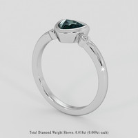 0.72 Ct. Bluish Green Sapphire Ring, Silver 2