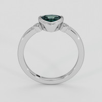 0.72 Ct. Bluish Green Sapphire Ring, Silver 3