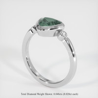 1.05 Ct. Greenish Blue Sapphire Ring, 10K White Gold 2