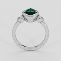 2.15 Ct. Bluish Green Sapphire Ring, 10K White Gold 3