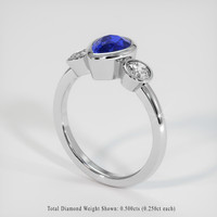 1.76 Ct. Sapphire Ring, 14K White Gold 2