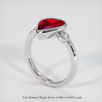 2.32 Ct. Ruby Ring, 14K White Gold 2