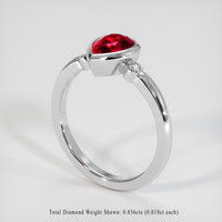1.66 Ct. Ruby Ring, 14K White Gold 2
