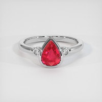 1.43 Ct. Ruby Ring, 14K White Gold 1
