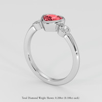1.16 Ct. Padparadscha Sapphire Ring, 14K White Gold 2