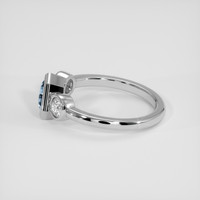 1.00 Ct. Greenish Blue Sapphire Ring, 14K White Gold 4
