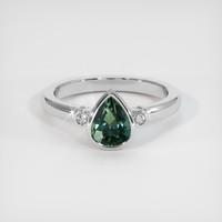 0.96 Ct. Sapphire Ring, 14K White Gold 1
