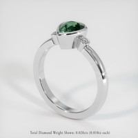 0.96 Ct. Sapphire Ring, 14K White Gold 2