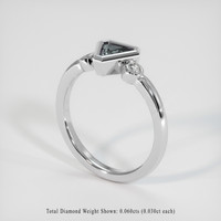 0.65 Ct. Sapphire Ring, 14K White Gold 2