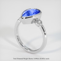3.04 Ct. Sapphire Ring, 18K White Gold 2