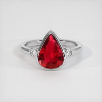 2.32 Ct. Ruby Ring, 18K White Gold 1