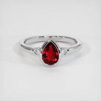 1.01 Ct. Ruby Ring, 18K White Gold 1