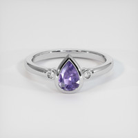 0.89 Ct. Sapphire Ring, 18K White Gold 1