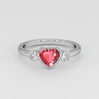 1.16 Ct. Padparadscha Sapphire Ring, 18K White Gold 1