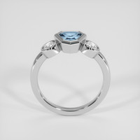 1.00 Ct. Greenish Blue Sapphire Ring, 18K White Gold 3