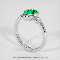 1.01 Ct. Emerald Ring, 18K White Gold 2