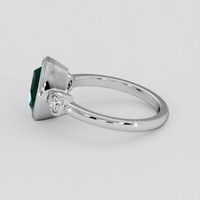 2.15 Ct. Bluish Green Sapphire Ring, 18K White Gold 4
