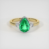 1.72 Ct. Emerald Ring, 18K White & Yellow 1