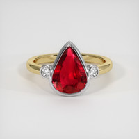 2.32 Ct. Ruby Ring, 18K White & Yellow 1