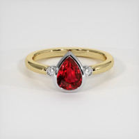 1.66 Ct. Ruby Ring, 18K White & Yellow 1