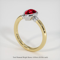 1.66 Ct. Ruby Ring, 18K White & Yellow 2