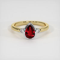 1.01 Ct. Ruby Ring, 18K White & Yellow 1