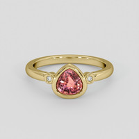 1.06 Ct. Padparadscha Sapphire Ring, 10K Yellow Gold 1