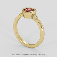 1.06 Ct. Padparadscha Sapphire Ring, 10K Yellow Gold 2