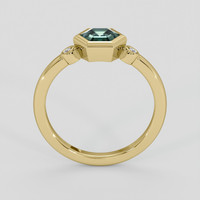 0.74 Ct. Bluish Green Sapphire Ring, 10K Yellow Gold 3