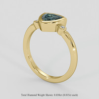 1.10 Ct. Bluish Green Sapphire Ring, 10K Yellow Gold 2
