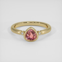1.06 Ct. Padparadscha Sapphire Ring, 14K Yellow Gold 1