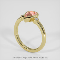 1.14 Ct. Padparadscha Sapphire Ring, 14K Yellow Gold 2