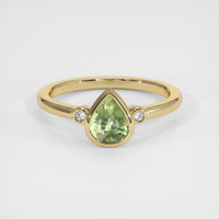 1.26 Ct. Yellowish Green Sapphire Ring, 14K Yellow Gold 1
