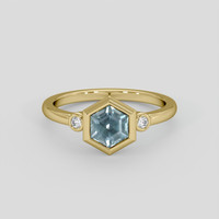 1.02 Ct. Greyish Blue Sapphire Ring, 14K Yellow Gold 1