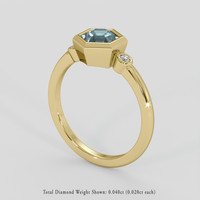 1.02 Ct. Greyish Blue Sapphire Ring, 14K Yellow Gold 2