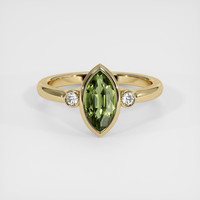 1.42 Ct. Green Sapphire Ring, 14K Yellow Gold 1