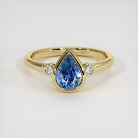 2.13 Ct. Blue Sapphire Ring, 14K Yellow Gold 1