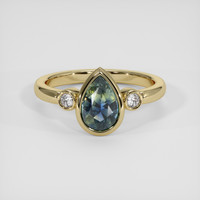 1.10 Ct. Bi Color Sapphire Ring, 14K Yellow Gold 1