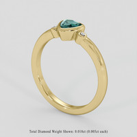 0.39 Ct. Bluish Green Sapphire Ring, 14K Yellow Gold 2