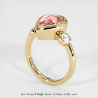 4.03 Ct. Padparadscha Sapphire Ring, 14K Yellow Gold 2