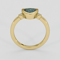 1.10 Ct. Bluish Green Sapphire Ring, 14K Yellow Gold 3