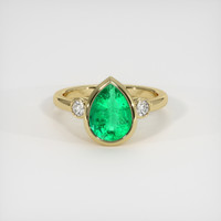 1.54 Ct. Emerald Ring, 18K Yellow Gold 1