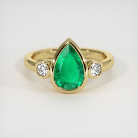 1.91 Ct. Emerald Ring, 18K Yellow Gold 1