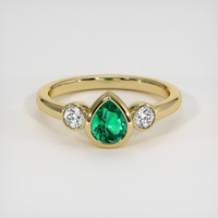 0.56 Ct. Emerald Ring, 18K Yellow Gold 1