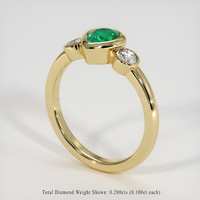 0.56 Ct. Emerald Ring, 18K Yellow Gold 2