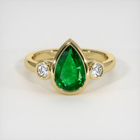 1.49 Ct. Emerald Ring, 18K Yellow Gold 1