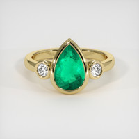 1.70 Ct. Emerald Ring, 18K Yellow Gold 1