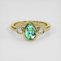0.60 Ct. Emerald Ring, 18K Yellow Gold 1
