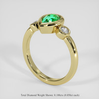 0.60 Ct. Emerald Ring, 18K Yellow Gold 2