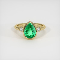 1.72 Ct. Emerald Ring, 18K Yellow Gold 1